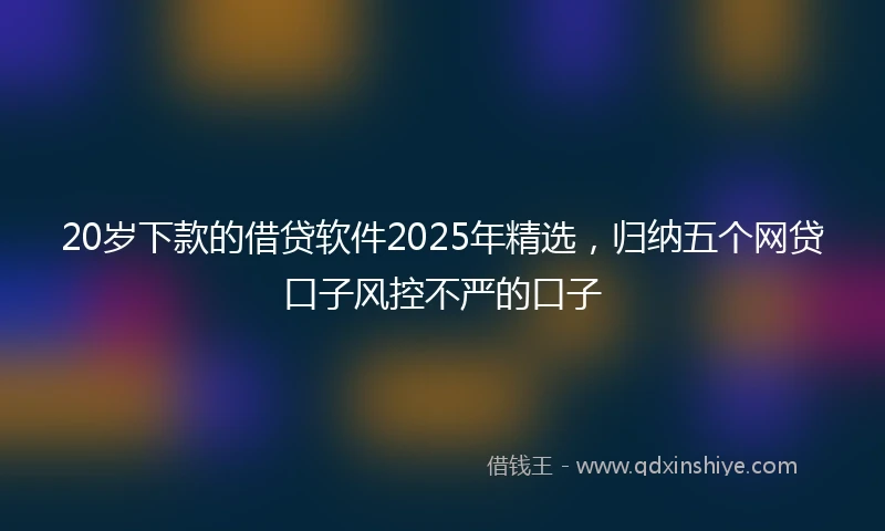 20岁下款的借贷软件2025年精选，归纳五个网贷口子风控不严的口子