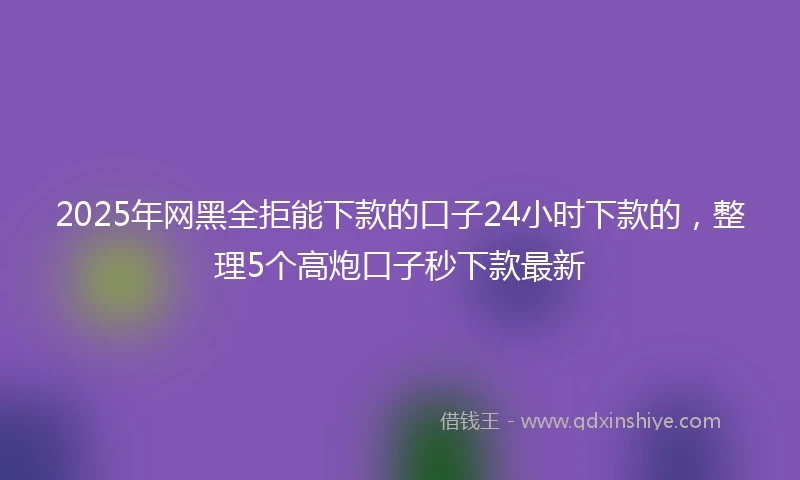 2025年网黑全拒能下款的口子24小时下款的，整理5个高炮口子秒下款最新