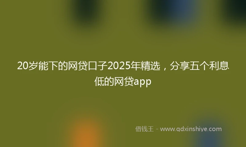 20岁能下的网贷口子2025年精选，分享五个利息低的网贷app