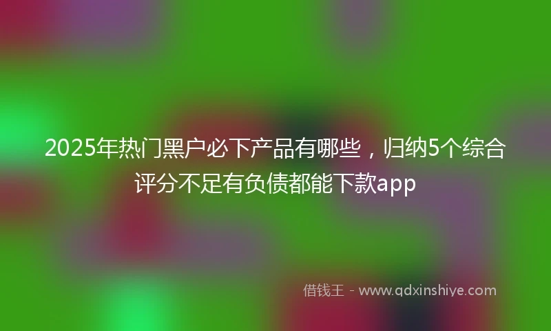 2025年热门黑户必下产品有哪些，归纳5个综合评分不足有负债都能下款app