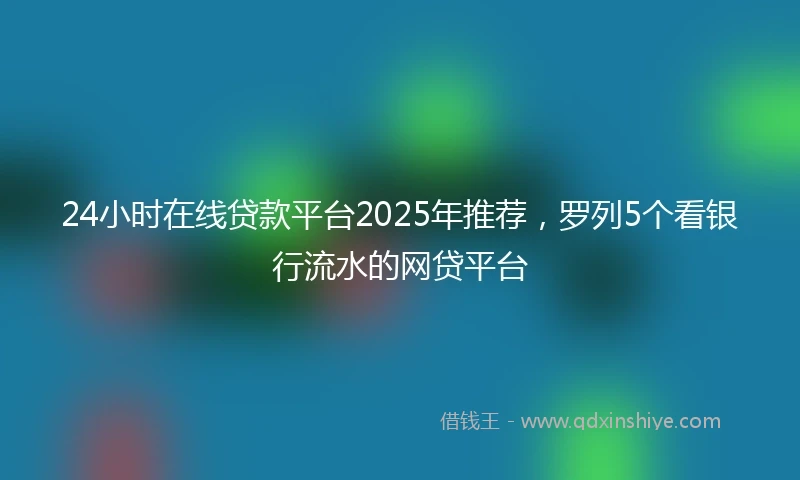 24小时在线贷款平台2025年推荐，罗列5个看银行流水的网贷平台