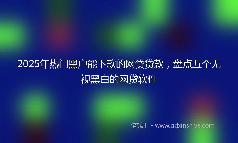 2025年热门黑户能下款的网贷贷款，盘点五个无视黑白的网贷软件