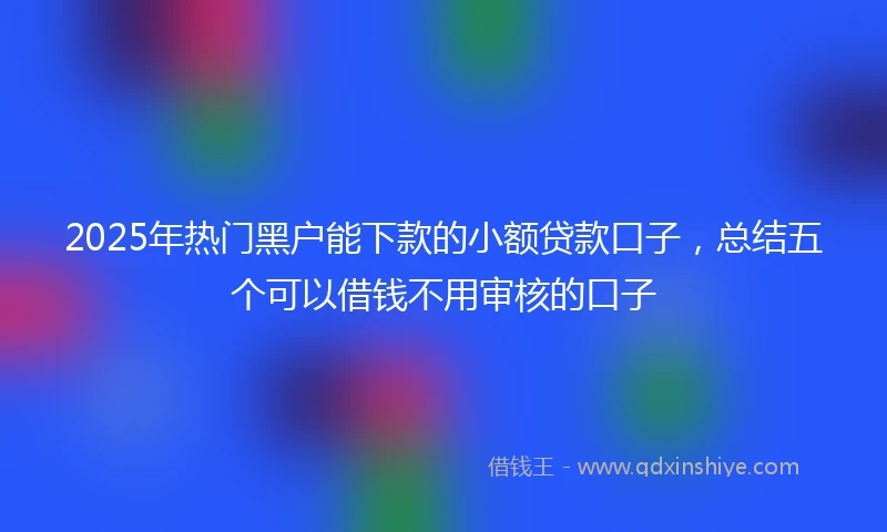 2025年热门黑户能下款的小额贷款口子，总结五个可以借钱不用审核的口子