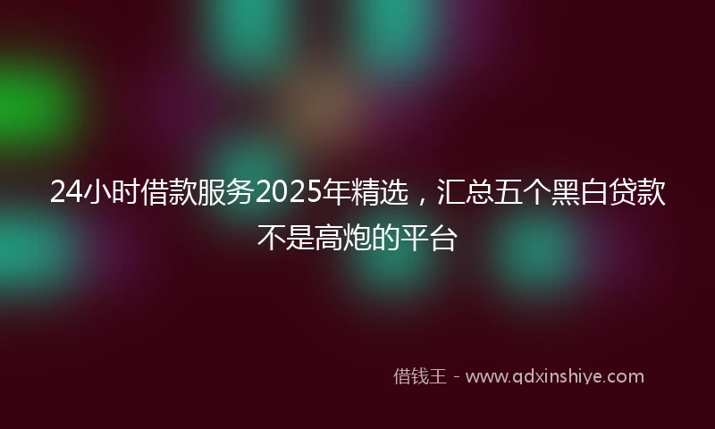 24小时借款服务2025年精选，汇总五个黑白贷款不是高炮的平台