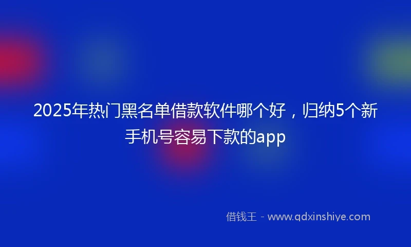 2025年热门黑名单借款软件哪个好，归纳5个新手机号容易下款的app