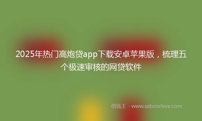 2025年热门高炮贷app下载安卓苹果版，梳理五个极速审核的网贷软件