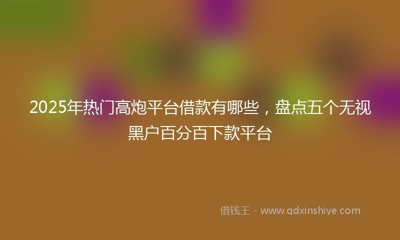 2025年热门高炮平台借款有哪些，盘点五个无视黑户百分百下款平台