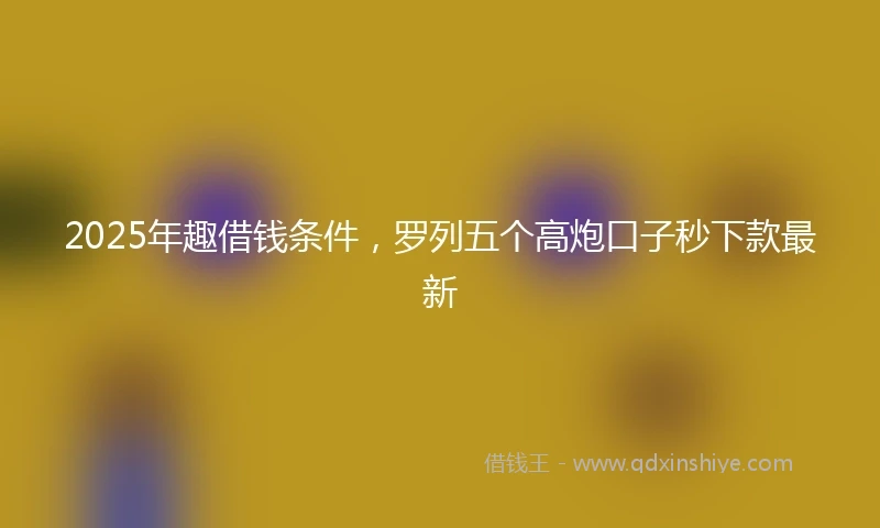 2025年趣借钱条件，罗列五个高炮口子秒下款最新