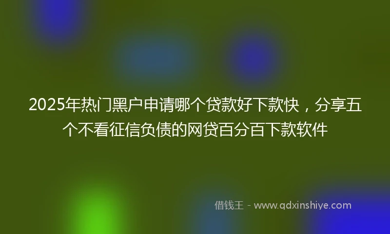 2025年热门黑户申请哪个贷款好下款快，分享五个不看征信负债的网贷百分百下款软件