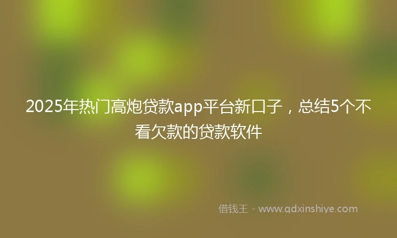 2025年热门高炮贷款app平台新口子，总结5个不看欠款的贷款软件