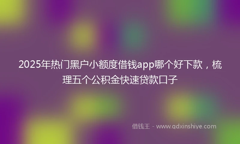 2025年热门黑户小额度借钱app哪个好下款，梳理五个公积金快速贷款口子