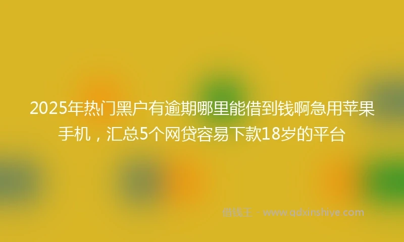 2025年热门黑户有逾期哪里能借到钱啊急用苹果手机，汇总5个网贷容易下款18岁的平台