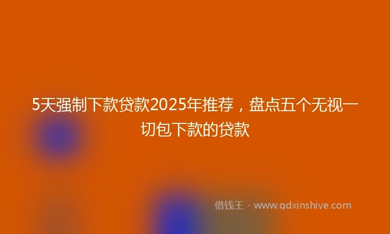 5天强制下款贷款2025年推荐，盘点五个无视一切包下款的贷款