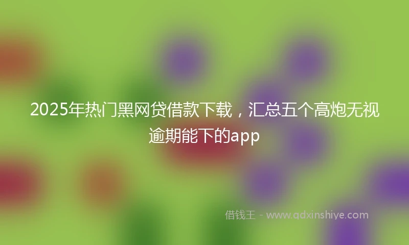 2025年热门黑网贷借款下载，汇总五个高炮无视逾期能下的app