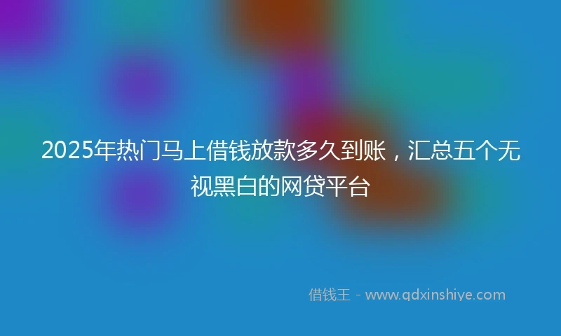2025年热门马上借钱放款多久到账，汇总五个无视黑白的网贷平台