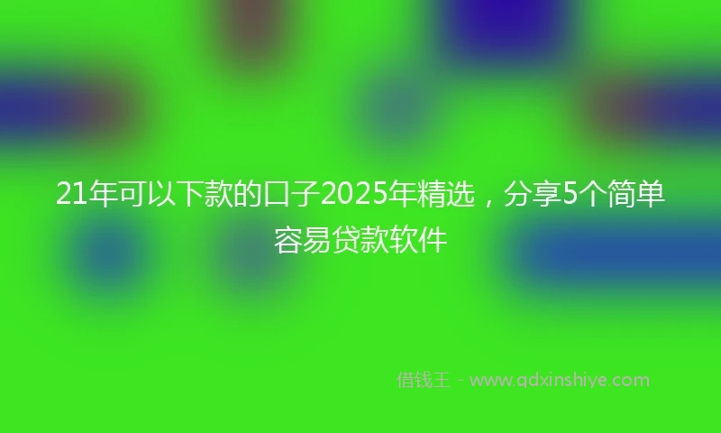 21年可以下款的口子2025年精选，分享5个简单容易贷款软件