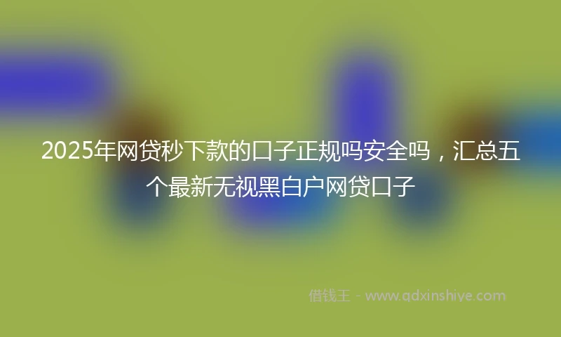 2025年网贷秒下款的口子正规吗安全吗，汇总五个最新无视黑白户网贷口子
