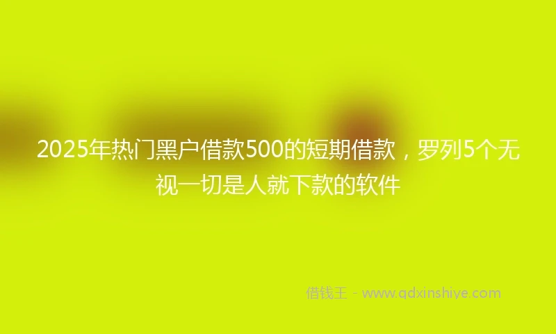 2025年热门黑户借款500的短期借款，罗列5个无视一切是人就下款的软件