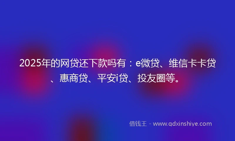 2025年的网贷还下款吗有：e微贷、维信卡卡贷、惠商贷、平安i贷、投友圈等。