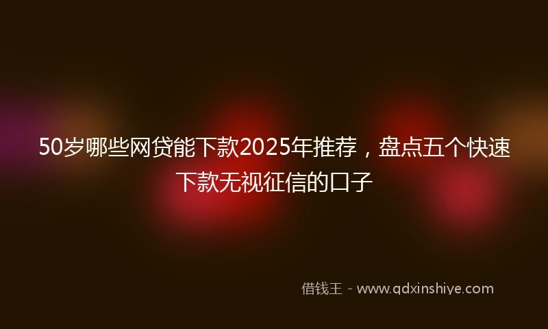 50岁哪些网贷能下款2025年推荐，盘点五个快速下款无视征信的口子