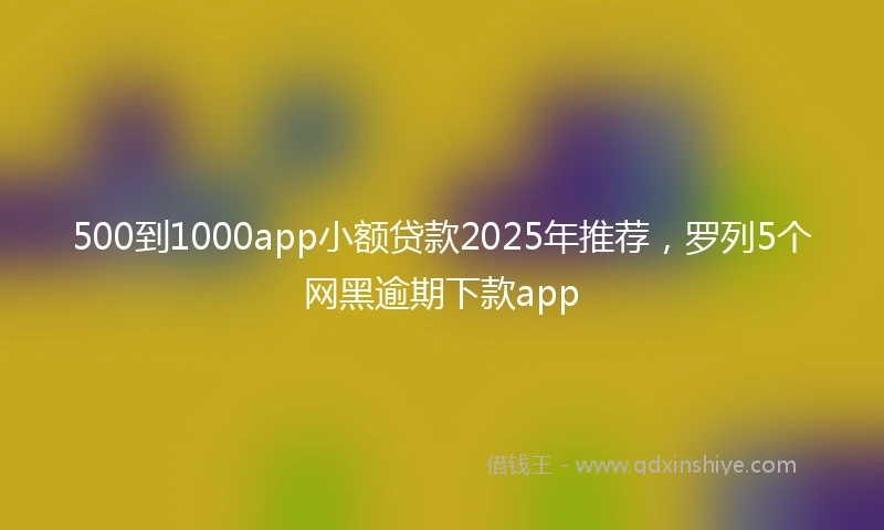 500到1000app小额贷款2025年推荐，罗列5个网黑逾期下款app
