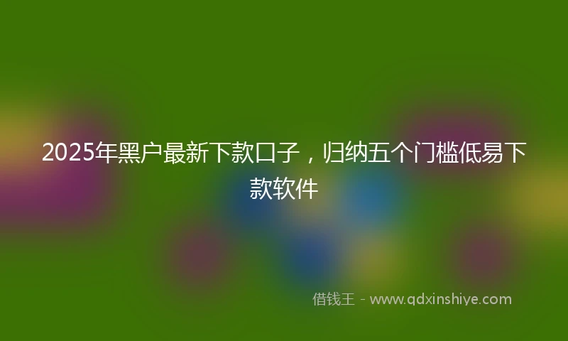 2025年黑户最新下款口子，归纳五个门槛低易下款软件