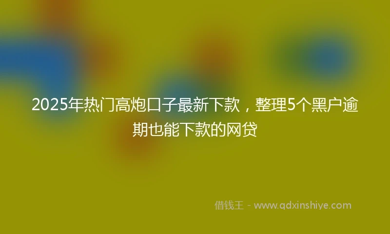 2025年热门高炮口子最新下款，整理5个黑户逾期也能下款的网贷