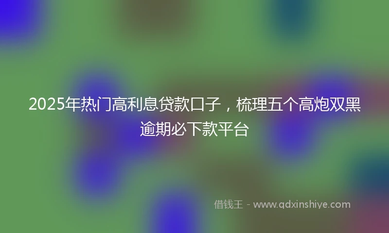 2025年热门高利息贷款口子,梳理五个高炮双黑逾期必下款平台