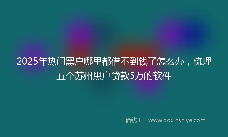 2025年热门黑户哪里都借不到钱了怎么办，梳理五个苏州黑户贷款5万的软件