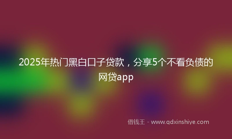 2025年热门黑白口子贷款，分享5个不看负债的网贷app