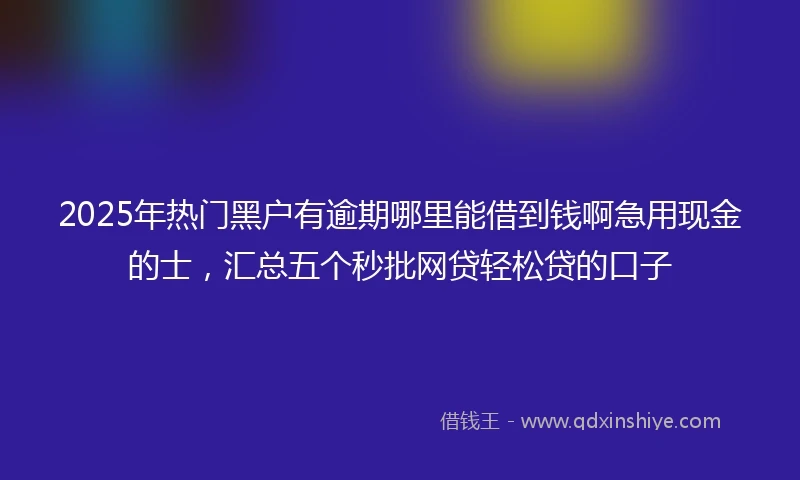 2025年热门黑户有逾期哪里能借到钱啊急用现金的士，汇总五个秒批网贷轻松贷的口子