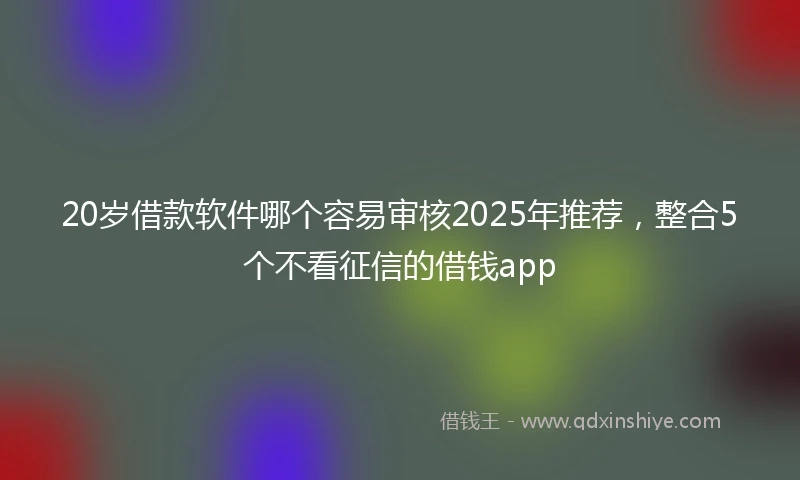 20岁借款软件哪个容易审核2025年推荐，整合5个不看征信的借钱app