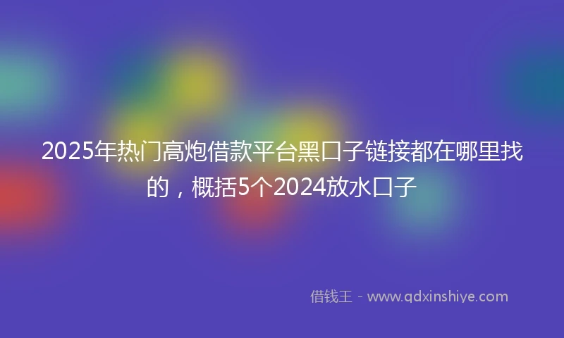 2025年热门高炮借款平台黑口子链接都在哪里找的，概括5个2024放水口子