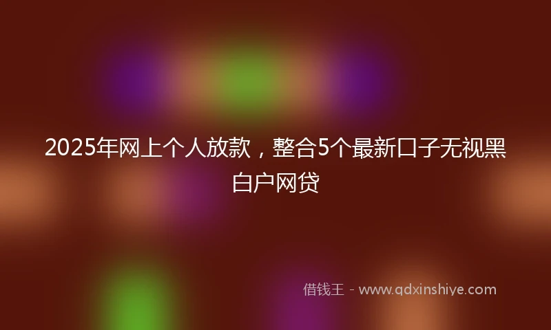 2025年网上个人放款，整合5个最新口子无视黑白户网贷