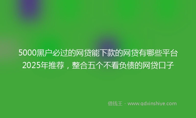 5000黑户必过的网贷能下款的网贷有哪些平台2025年推荐，整合五个不看负债的网贷口子