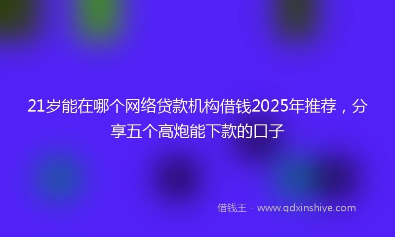 21岁能在哪个网络贷款机构借钱2025年推荐，分享五个高炮能下款的口子