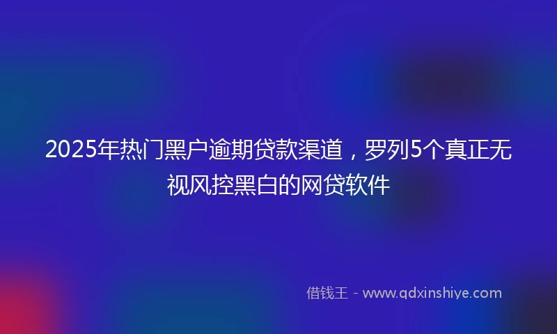 2025年热门黑户逾期贷款渠道，罗列5个真正无视风控黑白的网贷软件