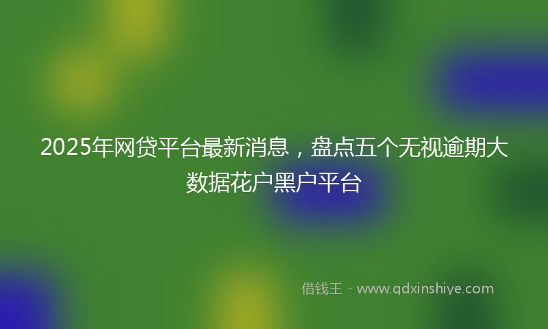2025年网贷平台最新消息，盘点五个无视逾期大数据花户黑户平台