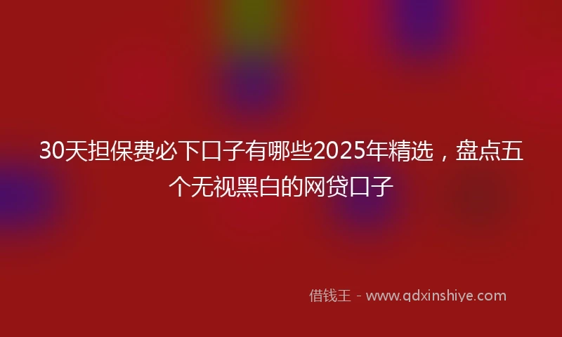 30天担保费必下口子有哪些2025年精选，盘点五个无视黑白的网贷口子