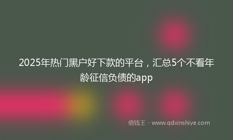 2025年热门黑户好下款的平台，汇总5个不看年龄征信负债的app