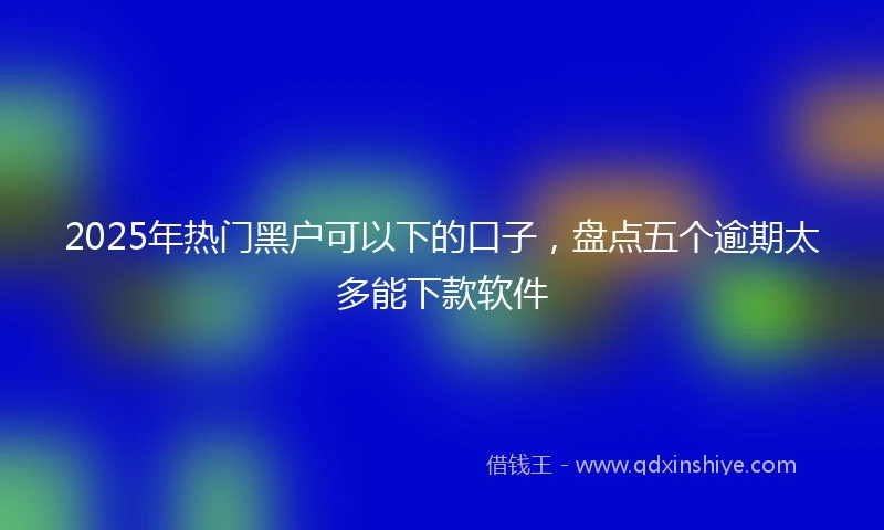 2025年热门黑户可以下的口子，盘点五个逾期太多能下款软件