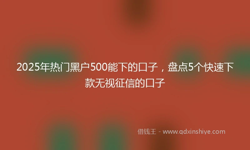 2025年热门黑户500能下的口子，盘点5个快速下款无视征信的口子