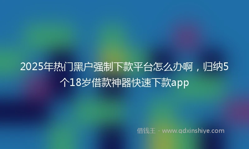 2025年热门黑户强制下款平台怎么办啊，归纳5个18岁借款神器快速下款app