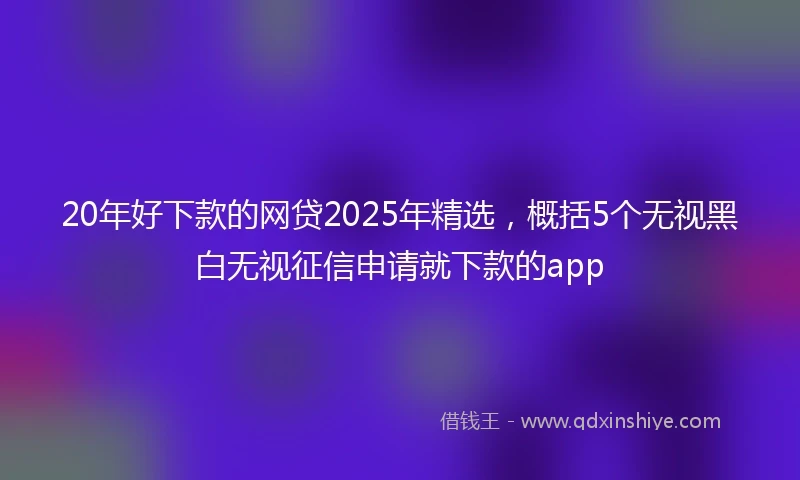 20年好下款的网贷2025年精选，概括5个无视黑白无视征信申请就下款的app