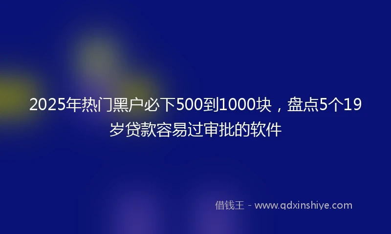 2025年热门黑户必下500到1000块，盘点5个19岁贷款容易过审批的软件
