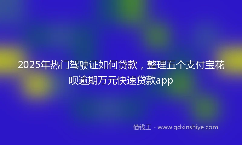 2025年热门驾驶证如何贷款，整理五个支付宝花呗逾期万元快速贷款app