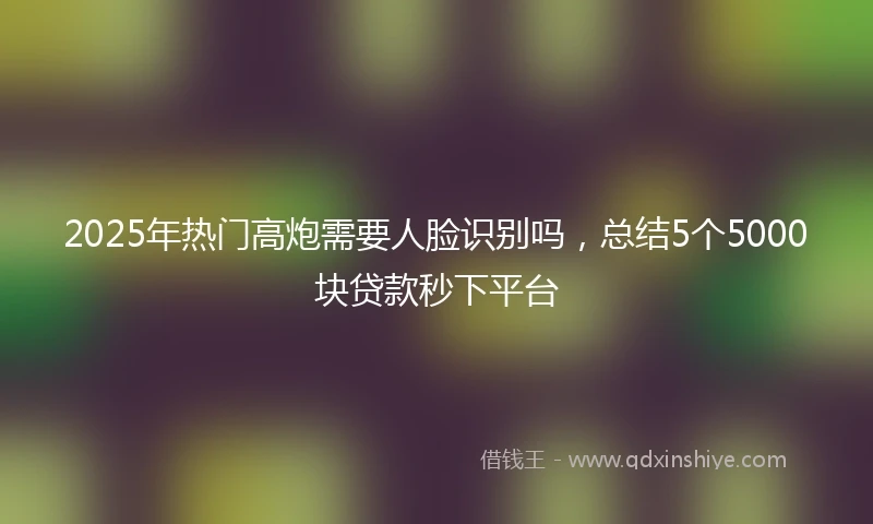 2025年热门高炮需要人脸识别吗，总结5个5000块贷款秒下平台