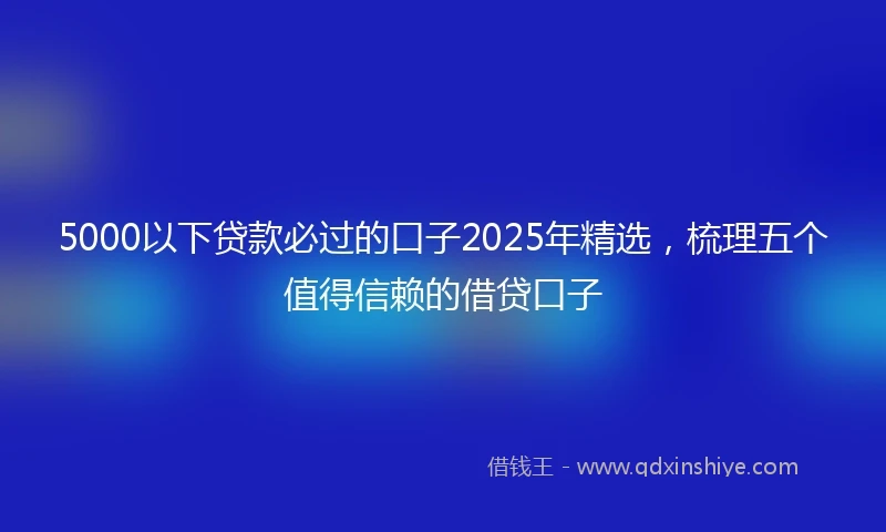 5000以下贷款必过的口子2025年精选，梳理五个值得信赖的借贷口子