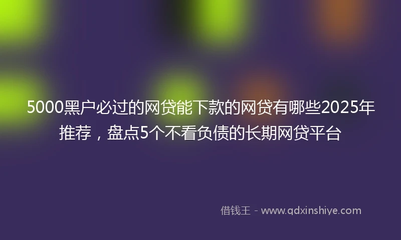 5000黑户必过的网贷能下款的网贷有哪些2025年推荐，盘点5个不看负债的长期网贷平台
