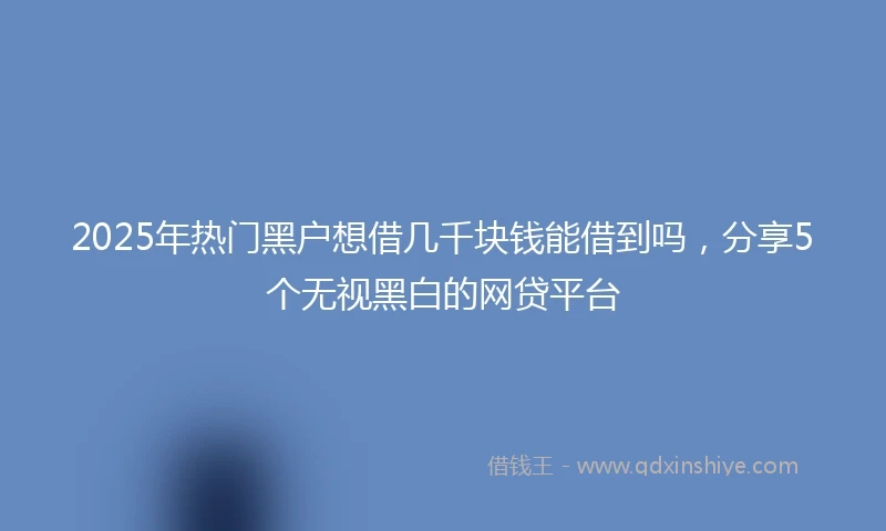 2025年热门黑户想借几千块钱能借到吗，分享5个无视黑白的网贷平台